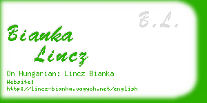 bianka lincz business card